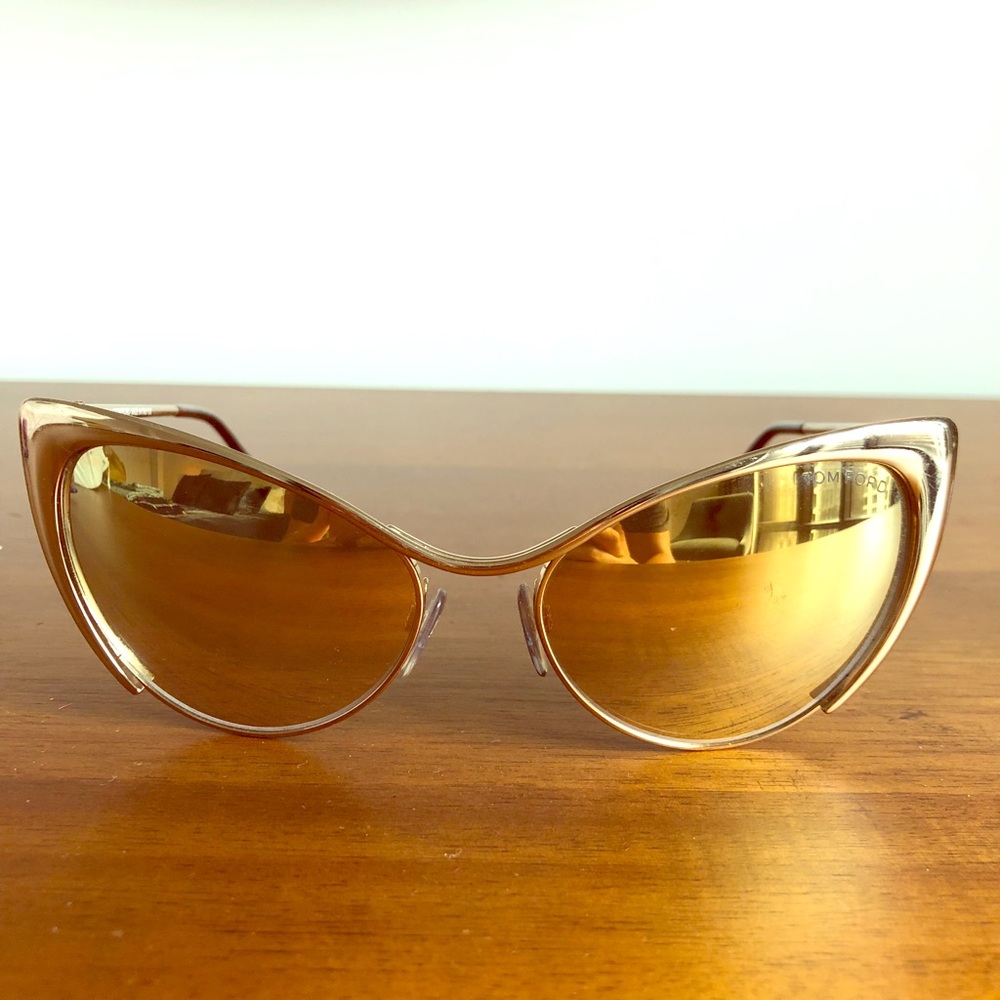 Gold Tom Ford Cat Eye Sunglasses